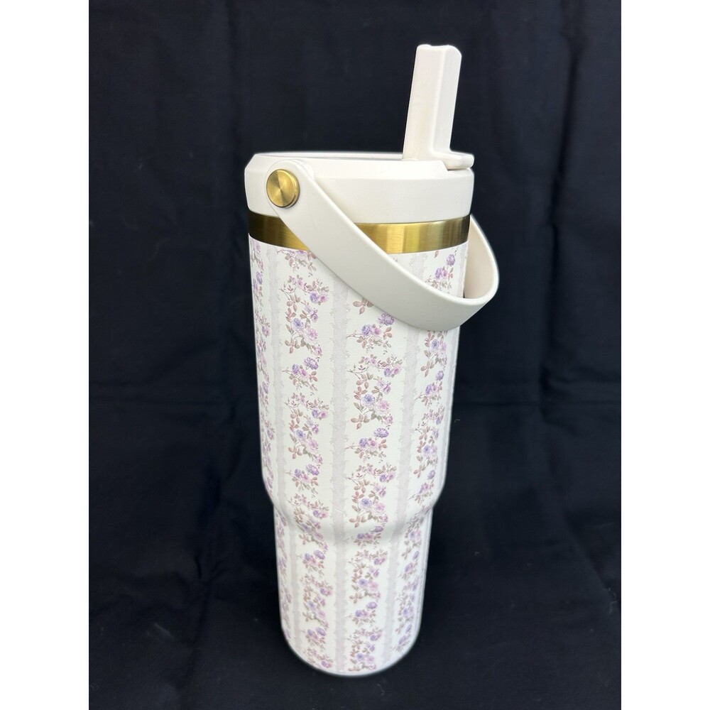 Hydrapeak Artisan Collection 32 oz Insulated Tumbler Floral Ivory Lavender Lilac